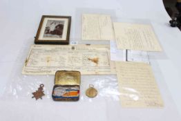 WWI Wilfred, Albert and Pip war medals with ribbons addressed to 73559 DVR T. Snaith, R. A.