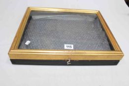 Wooden table top display cabinet with glazed lid, 39cm by 31cm.