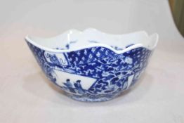 Chinese blue and white bowl, 27cm across.