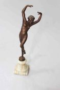 Matt bronze of naked dancer VIVIAN, 24cm.