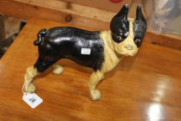 Cast iron Boston terrier dog, 25cm.