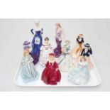 Collection of ten Royal Worcester figures including limited edition Ella, Chloe and Summers Day,