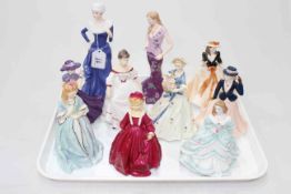 Collection of ten Royal Worcester figures including limited edition Ella, Chloe and Summers Day,