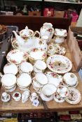 Royal Albert Old Country Roses including tea set with teapot, wall clock, vases etc.