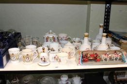 Commemorative ware including Corgi 41 Carosse Royal toy, Bells scotch whisky, mugs etc.