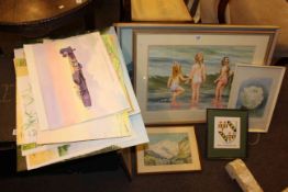 Collection of thirteen framed Alderson watercolours and oils including landscapes and collection of