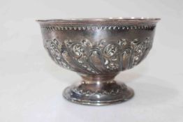 Victorian silver embossed bowl, Sheffield 1899, 16cm diameter.