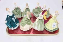 Collection of nine Royal Doulton figures including Paula, Janine, Michele x 2, Fair Lady x 2, etc.