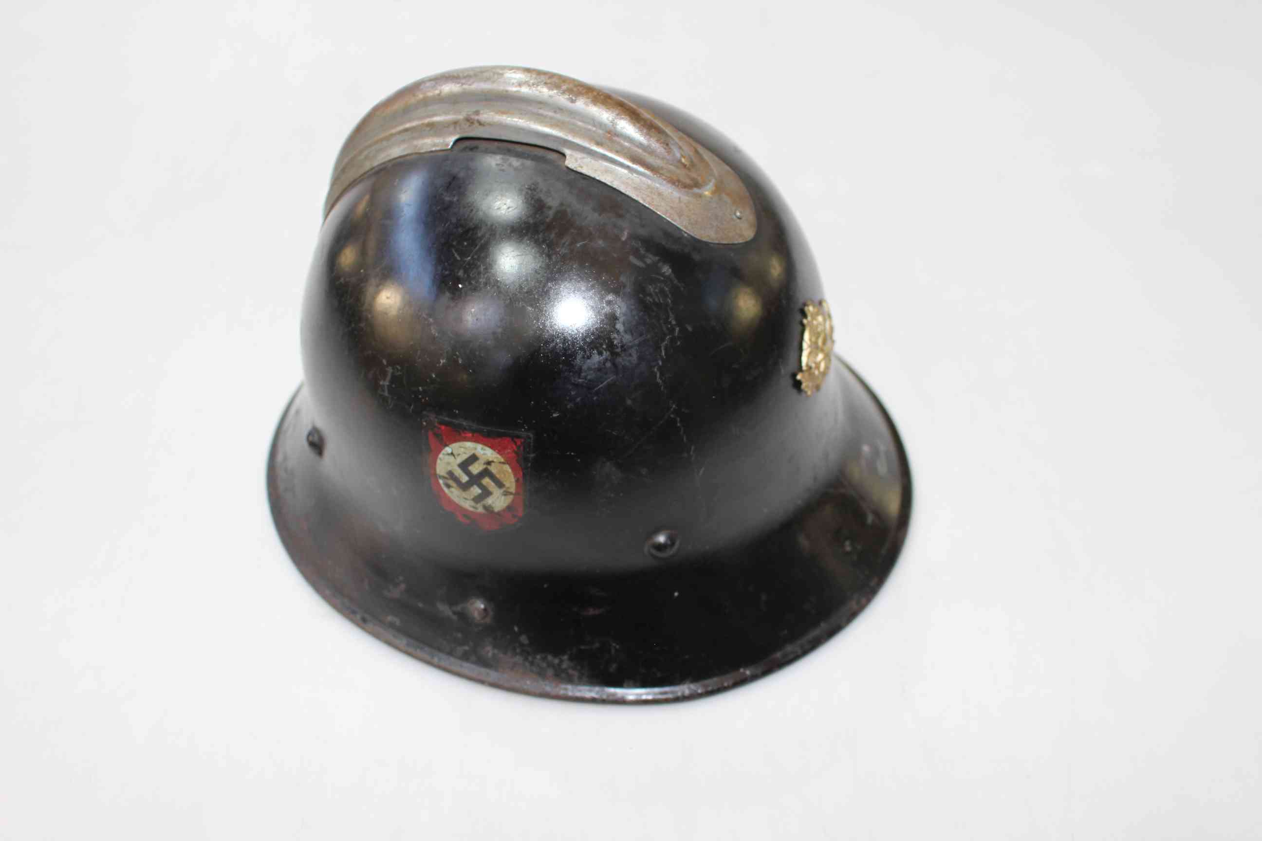 WWII German Police Leaders Ceremonial Parade helmet with double decals.