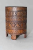 Chinese carved bamboo brush pot, 8cm.