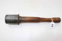 WWII German practise stick grenade, stamped 1939.