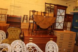 Victorian walnut Sutherland table and pair Edwardian mahogany parlour chairs along with Edwardian