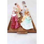 Collection of eight Coalport figures including Grand Entrance, Carolyn, Valerie, With Love, etc.