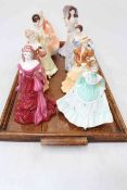 Collection of eight Coalport figures including Grand Entrance, Carolyn, Valerie, With Love, etc.