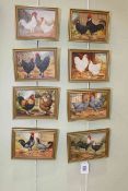 W. Edwards, Chicken and Poultry, set of eight oils on board, all signed lower right, 9.