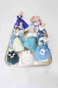 Collection of ten Royal Doulton figures including Morning Breeze, Mary, Helen, Leading Lady, Alison,