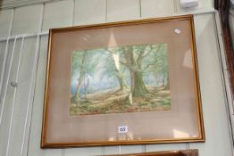 Frederick Golden Short, Wooded Landscape, watercolour, signed and dated 1928 lower left,