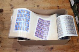 Large box of stamps, many full sheets.