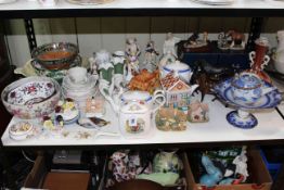 Collection of china including figures, posies, Worcester Prince Regent, Ringtons etc.