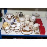 Royal Albert Old Country Roses teaware, assorted teawares, two Doulton Bunnykins bowls and plate,