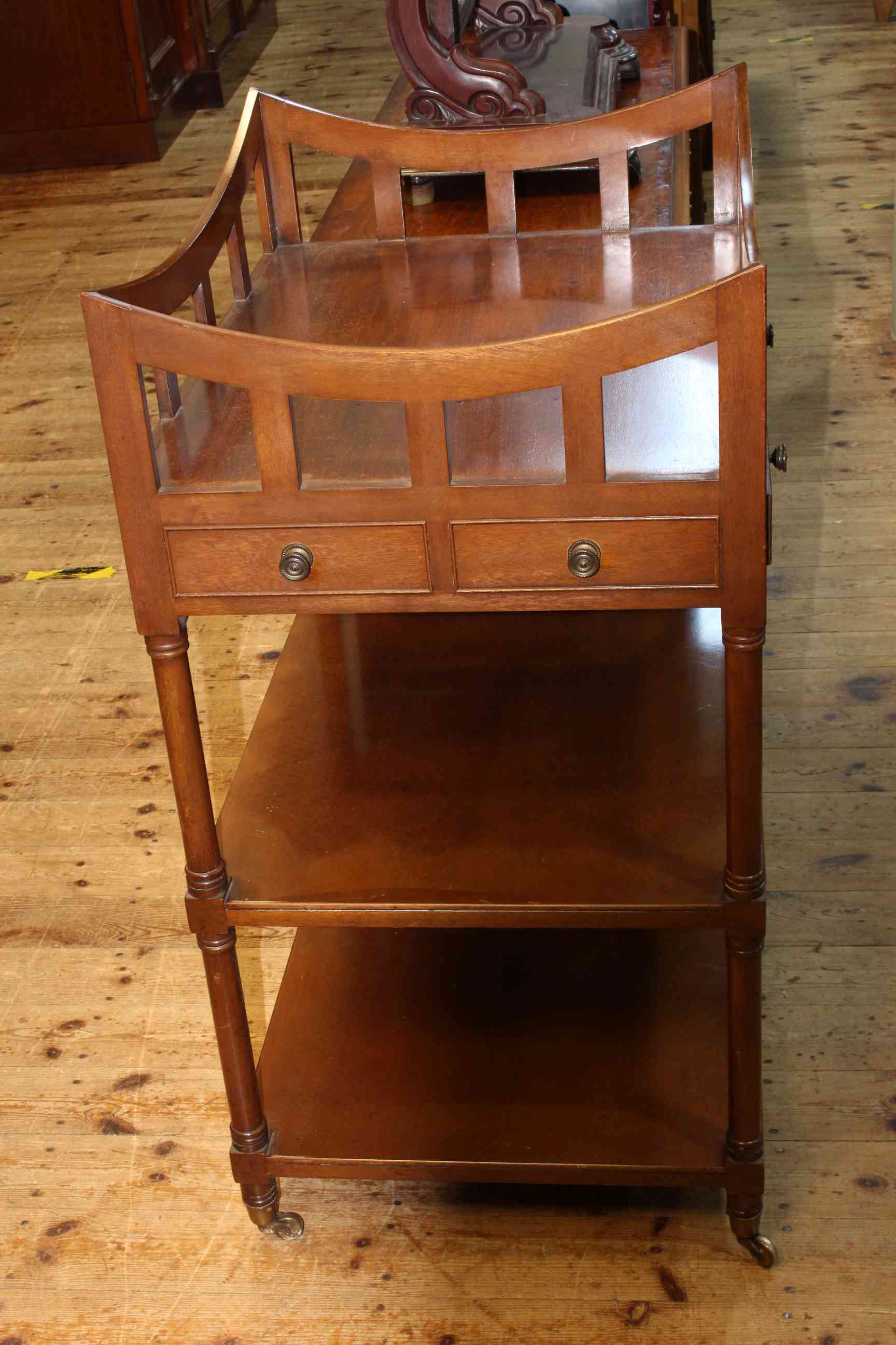 Mahogany three tier whatnot/etagere, - Image 2 of 2