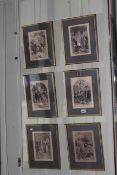 Set of six gilt framed Shakespeare play prints, 33cm x 25.5cm (including frames).