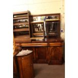 Victorian mahogany mirror backed four door chiffonier, 194cm x 205cm x 63cm.