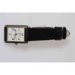 Must de Cartier ladies wristwatch with Roman numeral dial on leather strap.