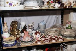 Collection of ceramics including Royal Doulton, Coalport, Wade, Crown Devon, Noritake, etc.