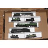 Seven model Locomotives, three with tenders.