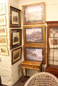 Six framed hunting prints and hardwood console table (7).