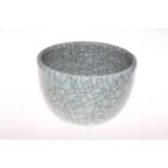 Large Chinese crackle glaze bowl with seal mark, 22.5cm diameter.