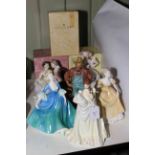 Coalport figurines including Emily, Tenderness, The Birthday Girl, Southern Belle,