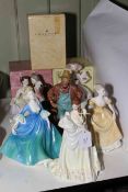 Coalport figurines including Emily, Tenderness, The Birthday Girl, Southern Belle,