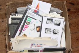 Large box of assorted stamps and first day covers.