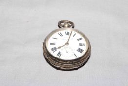 J N Master Ltd Rye silver pocket watch, Birmingham 1913.