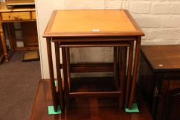 G PLan? nest of three teak tables (largest 51.5cm x 50cm x 50cm).