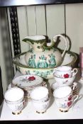 Royal Stafford Roses to Remember tea set, jug and wash bowl.