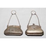 Two silver purses, Chester 1915 and Birmingham 1918.