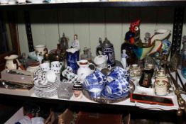 Collection including Cloisonne vases, Noritake, Maling, Royal Doulton toby jug, metalwares,