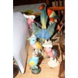 Collection of Parrot porcelain figurines including Beswick 1180.