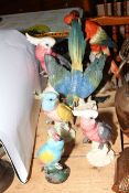 Collection of Parrot porcelain figurines including Beswick 1180.