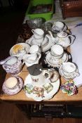Early Victorian lustre ware porcelain and part tea wares, etc.