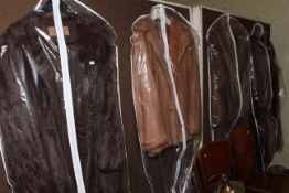 Two fur 3/4 length coats and two fur jackets (4).