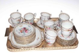 Crown Staffordshire 'Englands Bouquet' forty piece tea service.