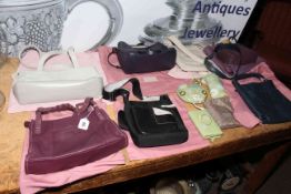 Collection of ladies handbags, purses, umbrella (all marked Radley).