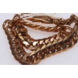 9 carat gold flat chain link bracelet, 20.5cm length.