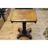 Victorian mahogany pedestal occasional table on inverted quadriform base, 74.5cm x 54cm x 48cm.