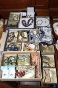 Collection of cultured pearl and other necklaces and costume jewellery, three silk scarves, etc.