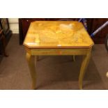 Floral inlaid combination games table, 76cm square,